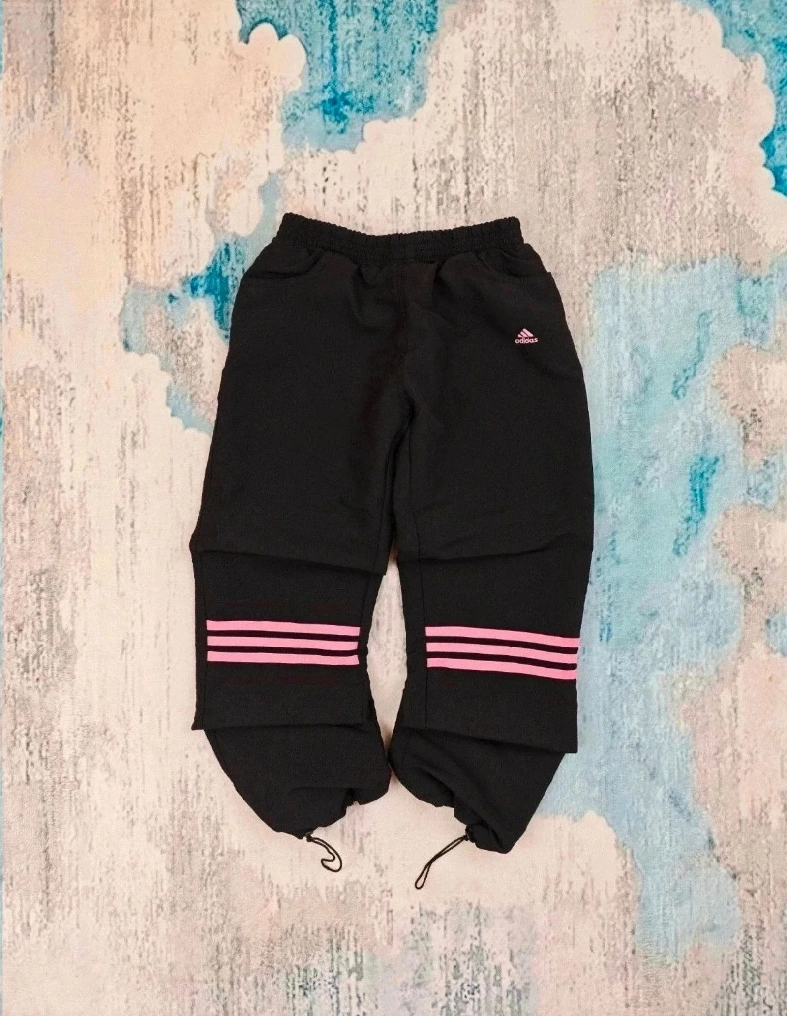 Calças de Treino Adidas 3-Stripes Vintage Y2K Preto Rosa XS – photo 3
